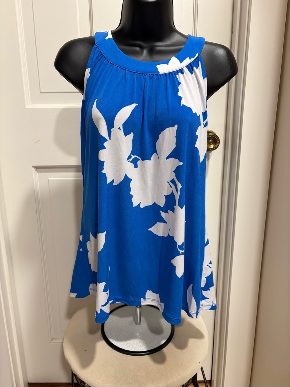 Blue Floral Print Women’s Top